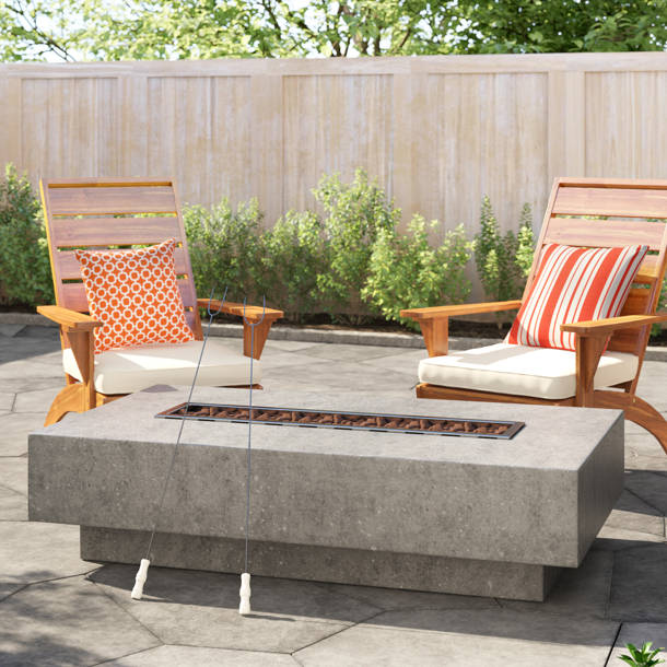 Elementi Natural Gas 56 Inch Hampton Rectangular Concrete Fire Pit Table Wayfair Canada
